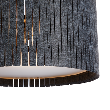 Large dark grey felt pendant light for commercial interiors.