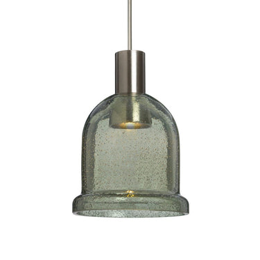 Besa Kiba Moss Bubble Glass Mini Pendant Light with Warm LED Illumination