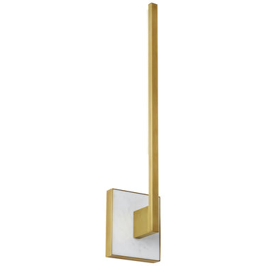Visual Comfort Natural Brass/white marble Klee 20 LED wall sconce, modern bedroom wall light, integrated LED, 11.7 watt LED"