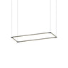Z-Bar Rectangle LED pendant light in a matte black finish, illuminating a modern office desk.