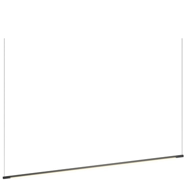 Modern Z-Bar dimmable linear chandelier with rotatable light bars in a living room.