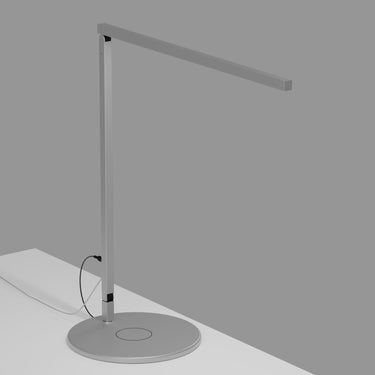 Z-Bar Solo Pro Gen 4 energy-efficient desk lamp in a silver finish with a motion sensor.