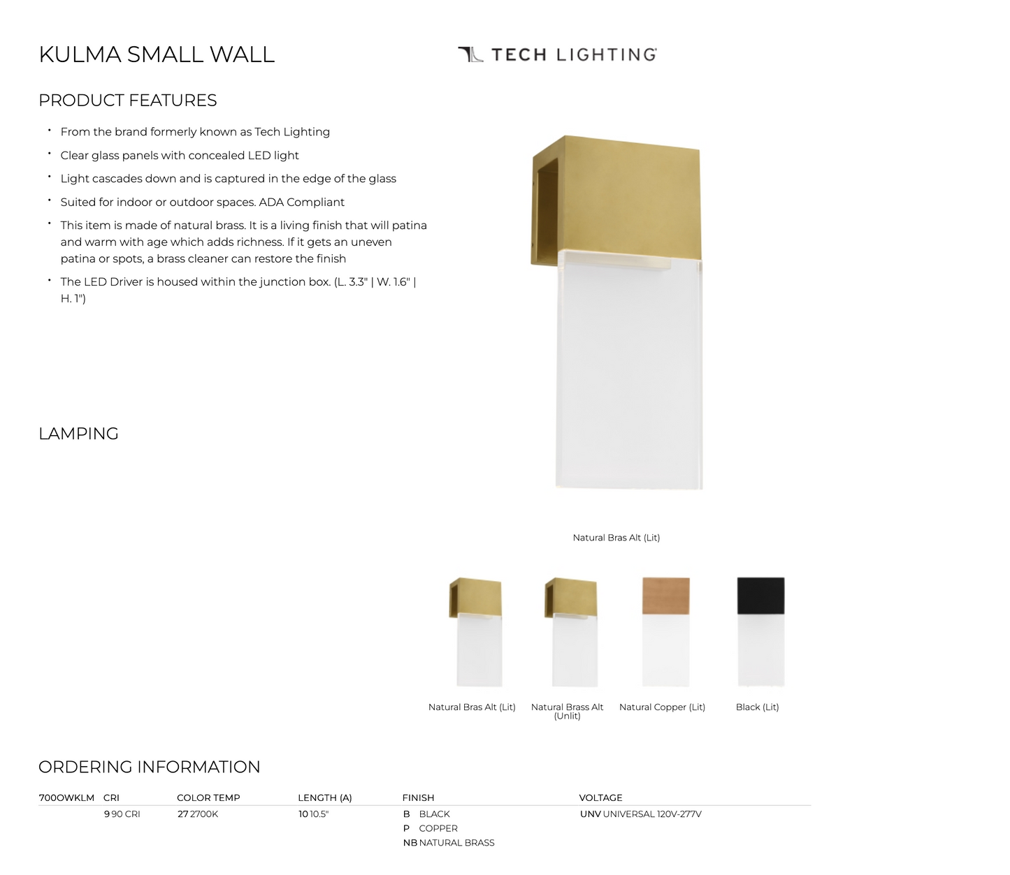Angular Design Wall Light - Interior Lighting Accent