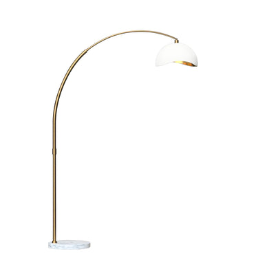 Nova of California Luna Bella Arc Floor Lamp White Gold Leaf Shade