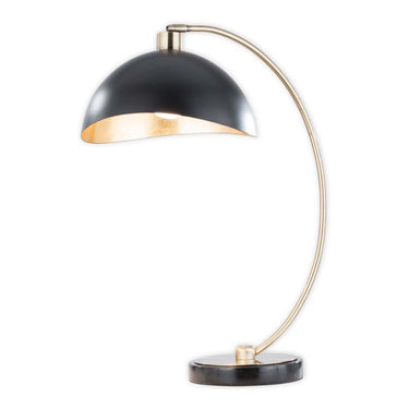 Nova of California Luna Bella Table Lamp 27 Weathered Brass Matte Black Gold Leaf Shade