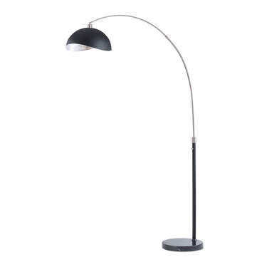 Nova of California Luna Bella Arc Floor Lamp 92 Antique Nickel Matte Black Silver Leaf Shade