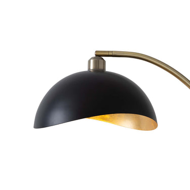 Nova of California Luna Bella Chairside Arc Floor Lamp 60 Weathered Brass Matte Black Gold Leaf Shade