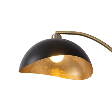 Nova of California Luna Bella Chairside Arc Floor Lamp 60 Weathered Brass Matte Black Gold Leaf Shade