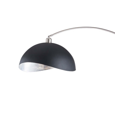 Nova of California Luna Bella Arc Floor Lamp 92 Antique Nickel Matte Black Silver Leaf Shade