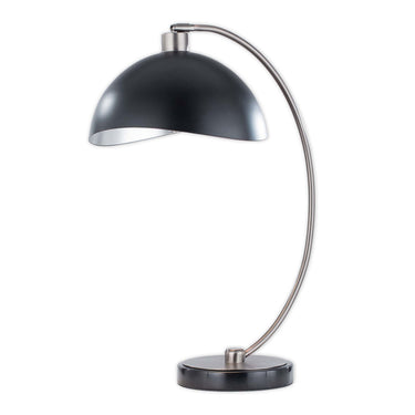Nova of California Luna Bella Table Lamp 27 Antique Nickel Matte Black Silver Leaf Shade