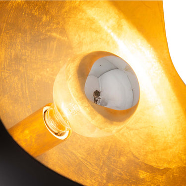 Nova of California Luna Bella Accent Table Lamp Black Gold Leaf Shade Weathered Brass Black