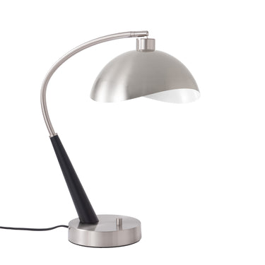 Nova Luna Bella Boomerang Table Lamp in Satin Nickel/White, photo 7
