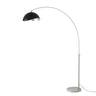 Nova Luna Bella 92" Arc Lamp in Matte Black/Silver shade, Satin Nickel body, White base, photo 1