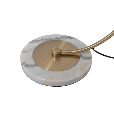 Nova of California Luna Bella Chairside Arc Floor Lamp 60 Weathered Brass Matte White Gold Leaf Shade