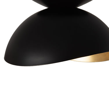 Nova Luna Bella Flush Mount, Matte Black and Gold Leaf, photo 4