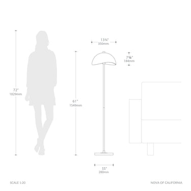 Nova Luna Bella Slimline Floor Lamp, photo 4