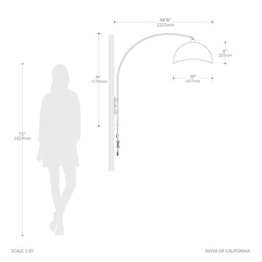 Nova Luna Bella Wall-Mounted Arc Lamp, photo 5