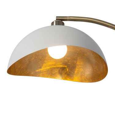 Nova of California Luna Bella Table Lamp 27 Weathered Brass Matte White Gold Leaf Shade