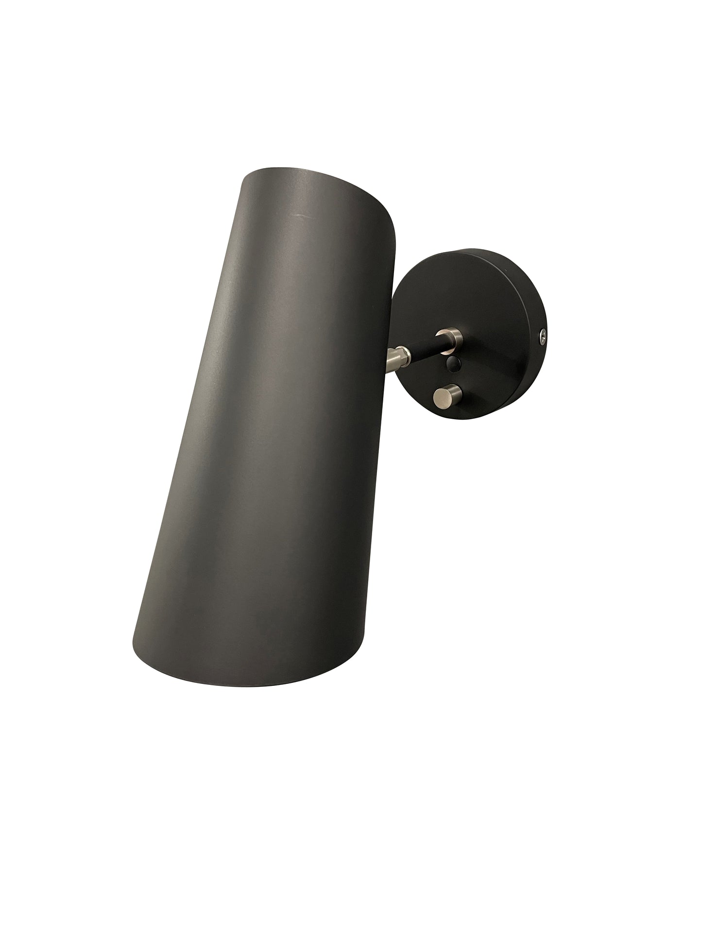 House of Troy Logan Black/Satin Nickel Wall Sconce with rolled shade L325-BLKSN