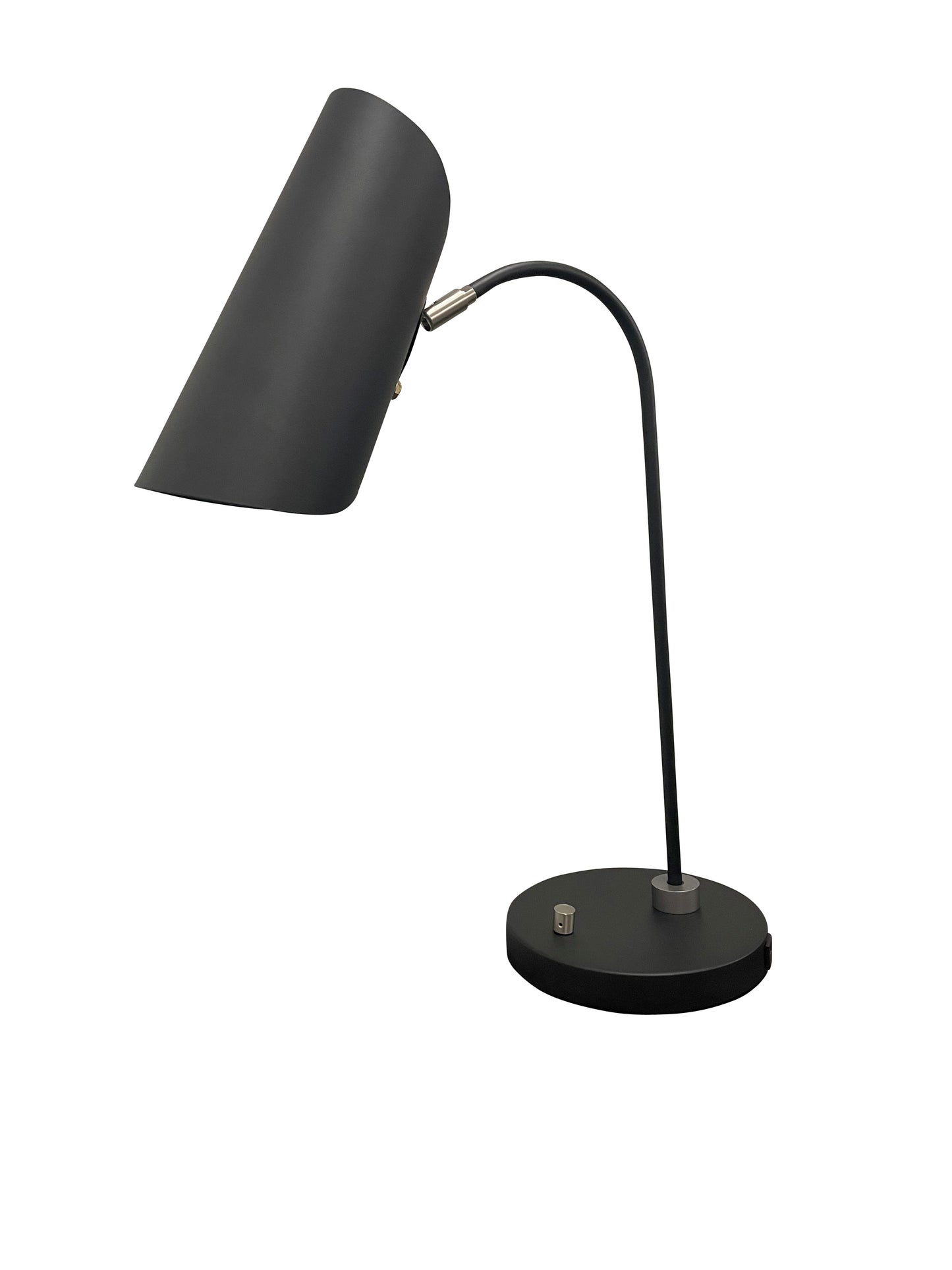 House of Troy Logan Black/Satin Nickel Table Lamp with USB with rolled shade L350-BLKSN