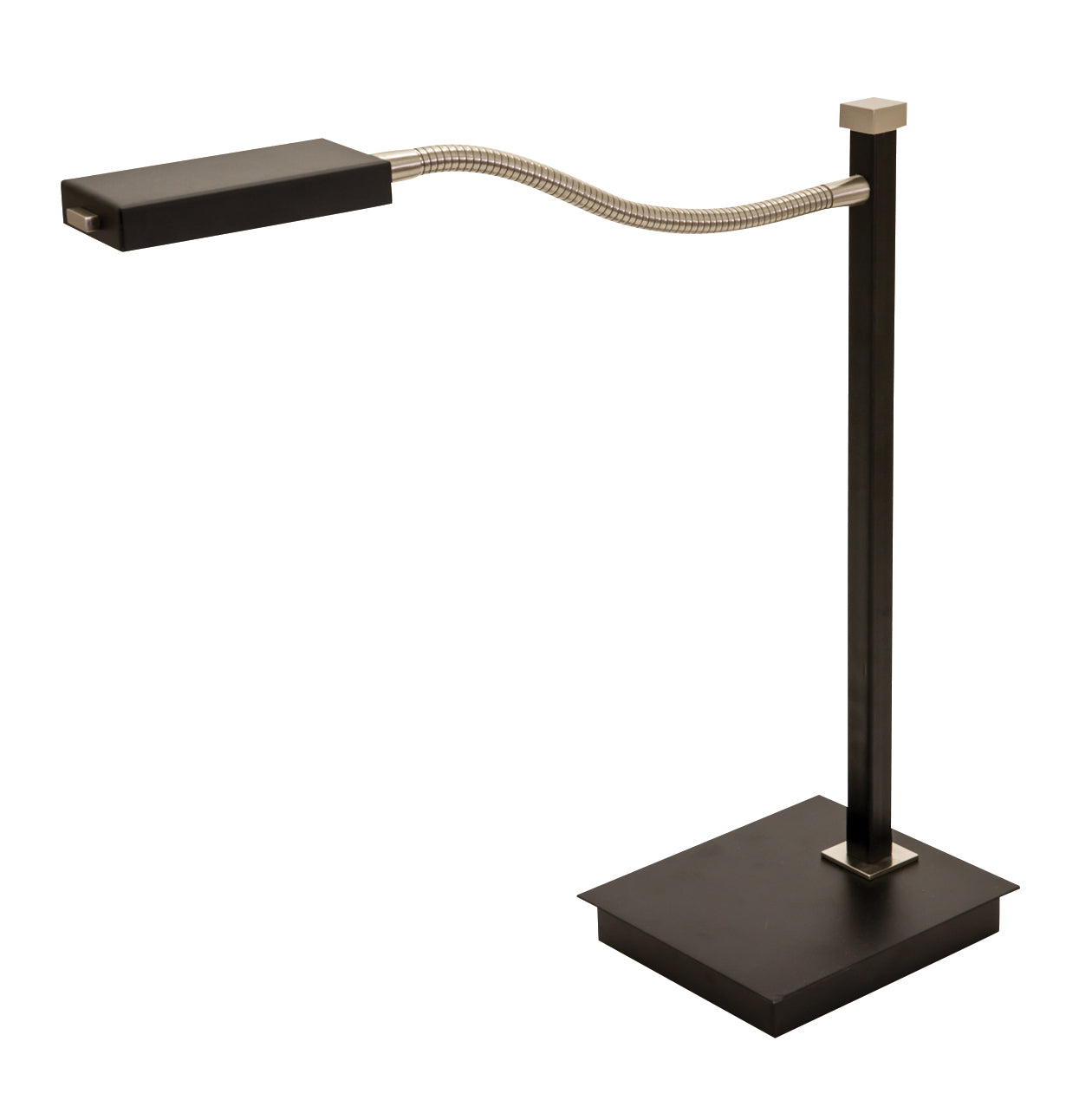House of Troy 17.5" Lewis LED Gooseneck Table Lamp in Black with Satin Nickel LEW850-BLK