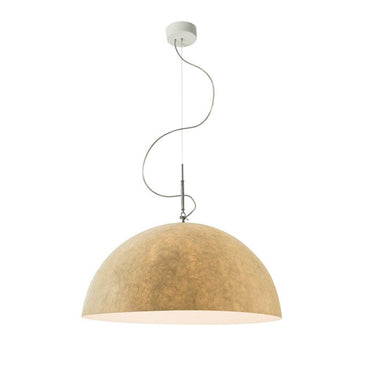 Handmade Italian Mezza Luna Nebulite pendant lamp with bronze finish and soft ambient lighting