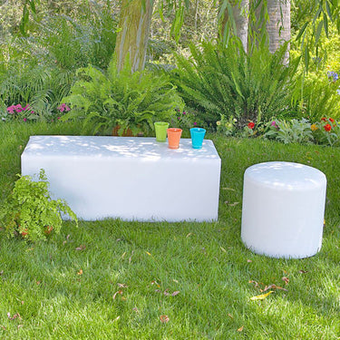 Ergonomic Chaise Lounge - Dot Cylinder Ottoman