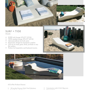 La Fête Surf Low Profile Outdoor Sun Lounge
