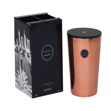 The Ladenac Urban Senses Luxury Candle - 8500g Jar with its elegant glass metallic container