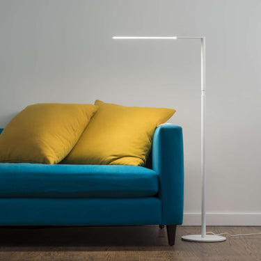 Energy-efficient tunable white LED floor lamp with telescoping arm design