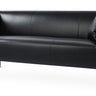 Contemporary Laguna sofa in black Italian leatherette with steel base for living room or office