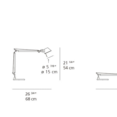 Modern Italian-designed LED desk light with articulated arms and passive infrared sensor by Artemide – ideal for task lighting