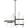 Modern Black Brass Glass Chandelier