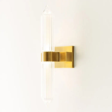 Langston by Visual Comfort luxury LED wall light fixture with brass base and crystal glass diffuser