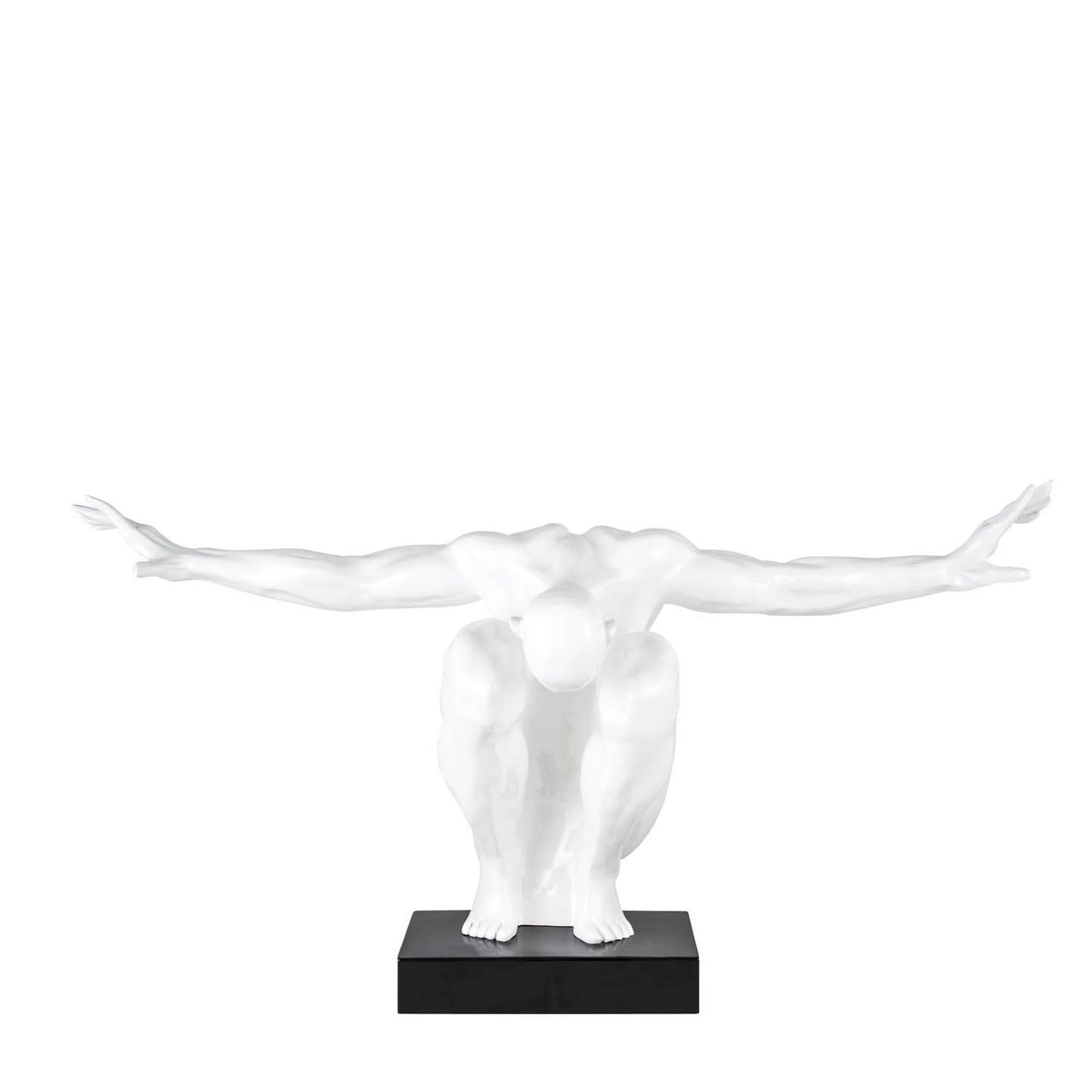 Finesse Decor White Saluting Man Resin Sculpture - Large 2