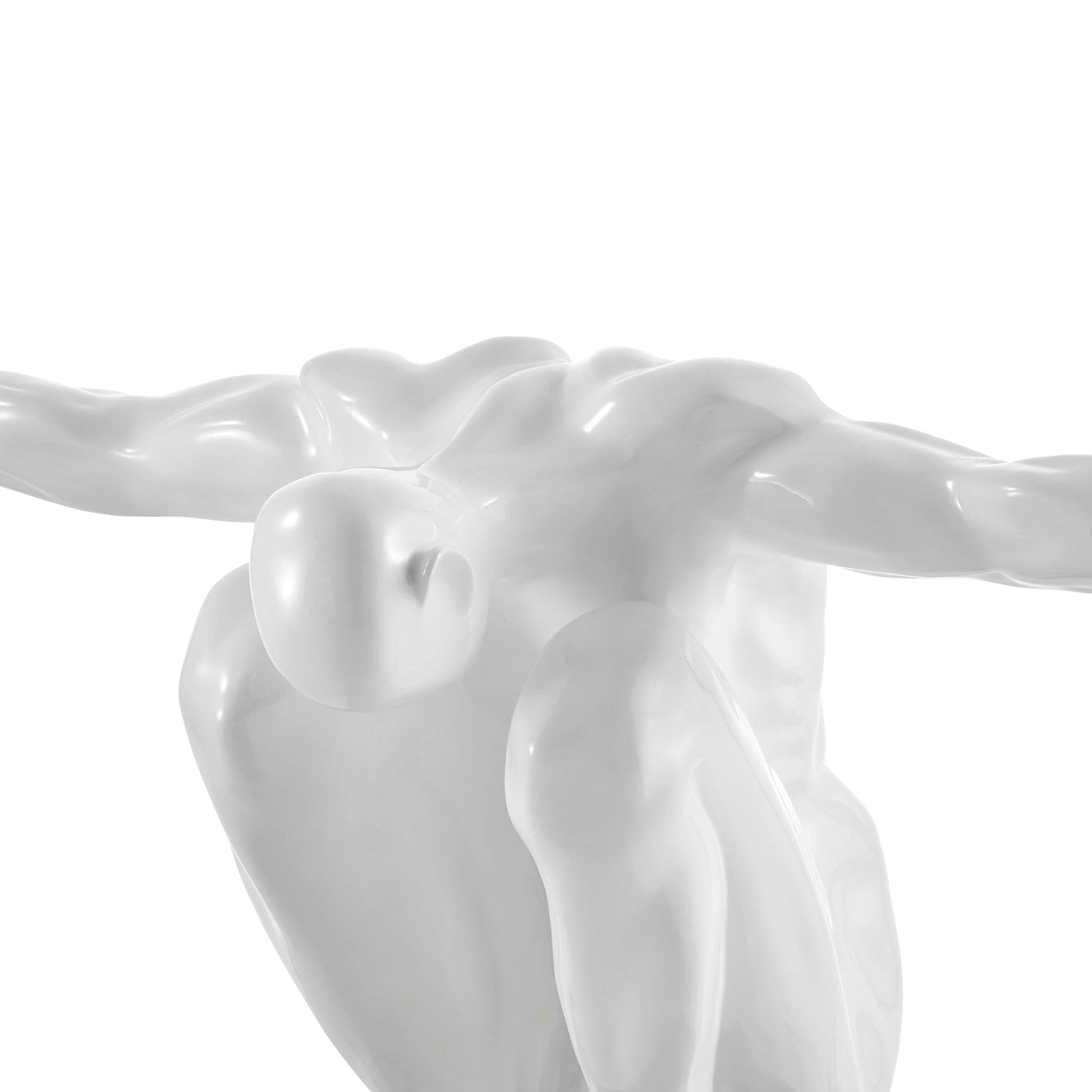 Finesse Decor White Saluting Man Resin Sculpture - Large 6