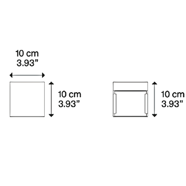 Minimalist cube LED wall light with up and down illumination by Lodes