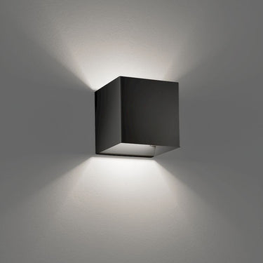 Lodes Laser LED Wall Sconce in matte white, black, or champagne with warm or cool light and 92 CR