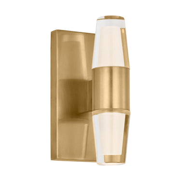 Natural brass ADA compliant LED wall light for upscale residential or commercial use