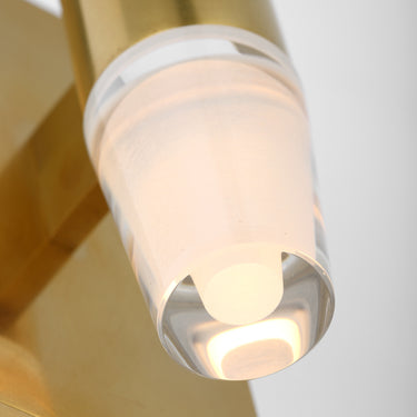 High-end natural brass lighting fixture with energy-efficient LED for narrow wall spaces