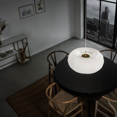 Le Klint Donut 195 Pendant, Large, Polished Steel, interior photo 3