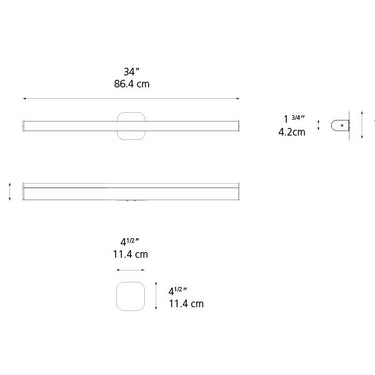 ADA-compliant 3ft Artemide LED light for wall or ceiling, CRI >90, ideal for upscale offices, homes, and hospitality use