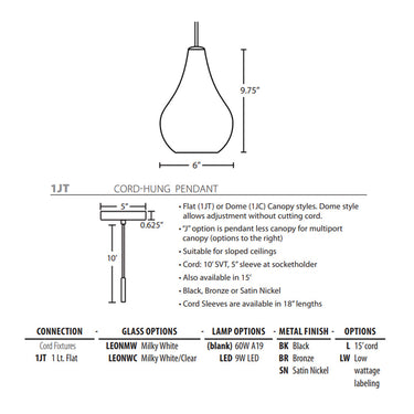 Besa Lighting Leon LED Pendant Light