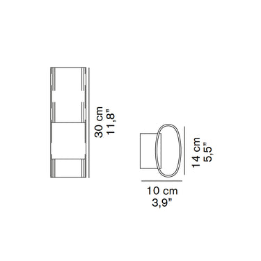 Francesco Rota designed Line Wall Lamp by Oluce in polished aluminum for office and hotel use
