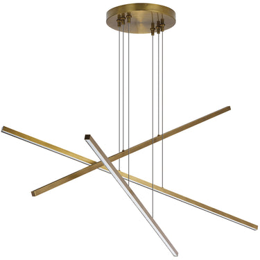 Modern Aged Brass Trio LED Pendant: Visual Comfort 700LSESN3"