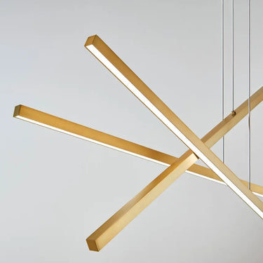 Long Linear LED Pendant Light - Aged Brass  Finish