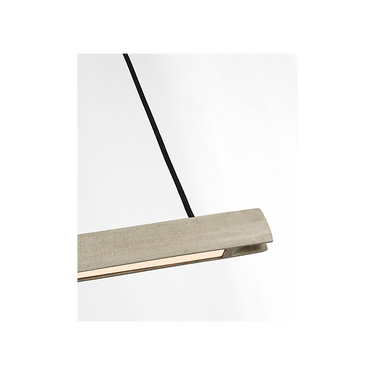 minimalist concrete linear chandelier with integrated LED lighting