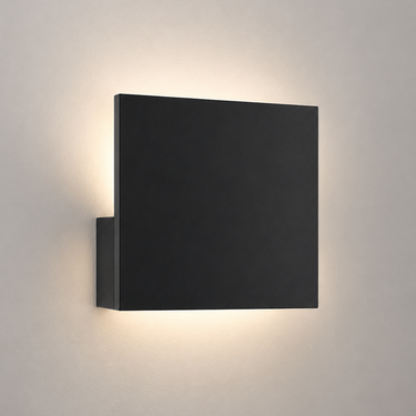 Matte black Lodes Puzzle Single Square indirect LED wall light