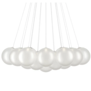 Italian designer Lodes Random Cloud 19-Light LED chandelier with adjustable suspension for dining areas