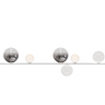 Modern Italian Random Stick LED suspension light with hand-blown glass spheres and gold finish by Lodes